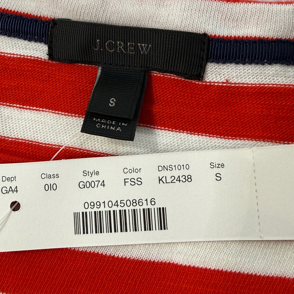 J.Crew Striped Knit T-Shirt Dress Small Red White Blue - Picture 7 of 9